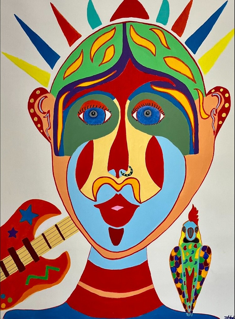 18421052025 Taklitçilik 2023 İspanya Tuval Üzerine Akrilik 78x60cm Pop Art