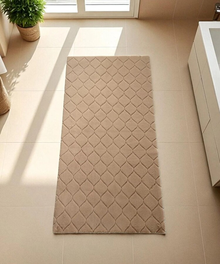 CD0014BANYO_72213 Comfort Diamond No:2 | Kahve 45 x 75 cm Banyo Halı