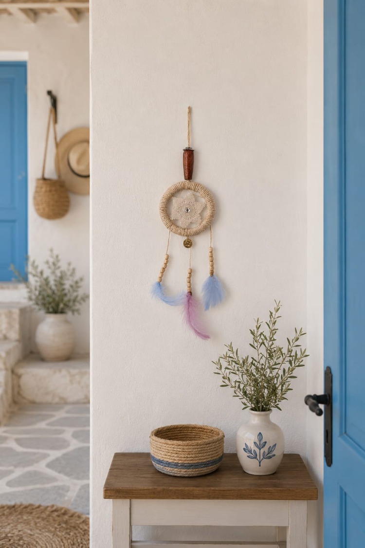 BEJ2 Elyapımı dantelli dreamcatcher Çap 8 cm