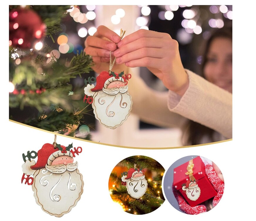 AB0DGNV5JJY El Sanatları İçin Küçük Noel Baba Asılı Süs Ağaç İçin Ev Dekorasyon 1 Adet