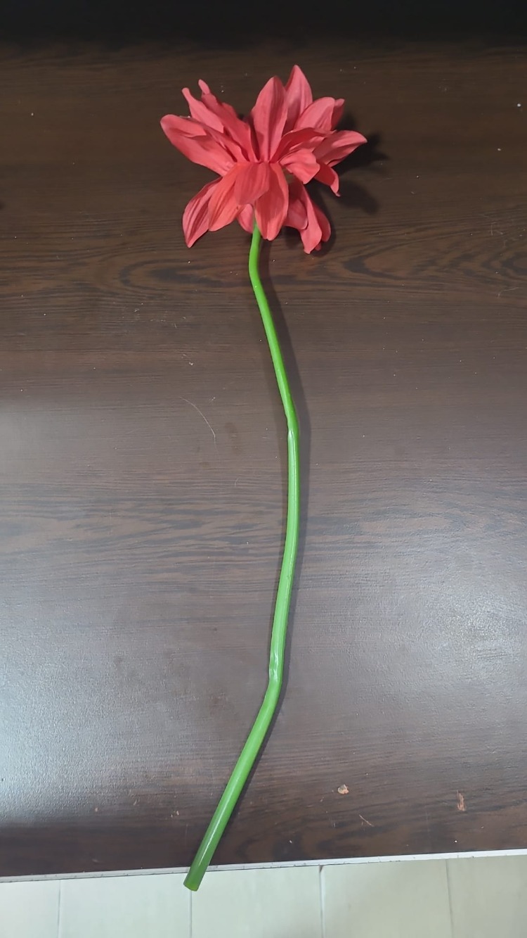224-1341 Kırmızı Gerbera Yapay Çiçek Tek Dal 25 inç Realistik Dekoratif