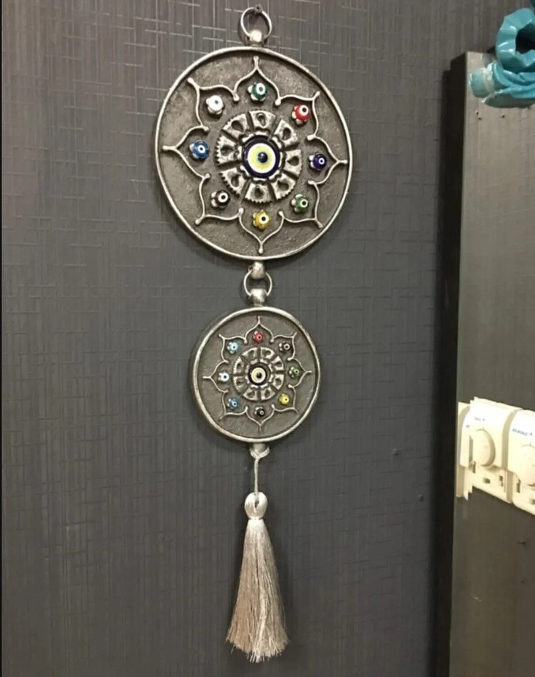 p-73852254 EVILEYE İkili Nazarlık Füme Gümüş Home Dekoratif Ev Ofis 