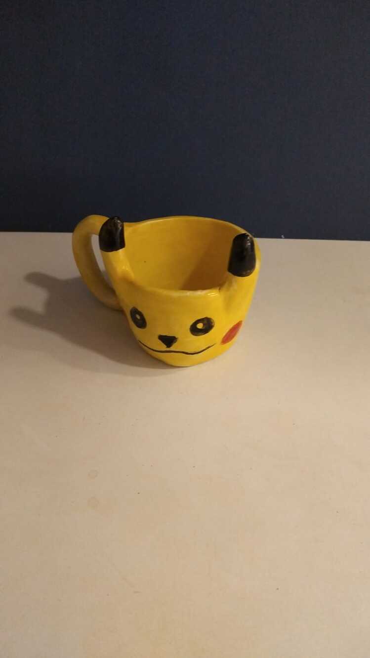 HJALE722025 Seramik El Yapım Küçük Kupa Pikachu Pokemon 1 Adet