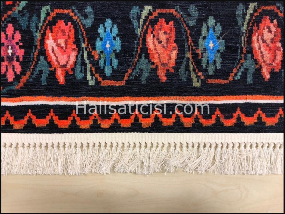 V-6009 Vintage Halı 80x150cm Kilim Kaymaz Tabanlı Dekoratif 1 Adet