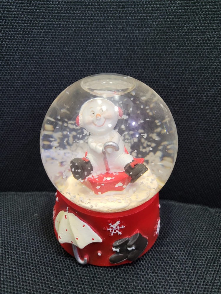 GP-1023 Giftpoint 9cm Kar Küre Kırmızı Kardan Adam Noel Yılbaşı 1 Adet