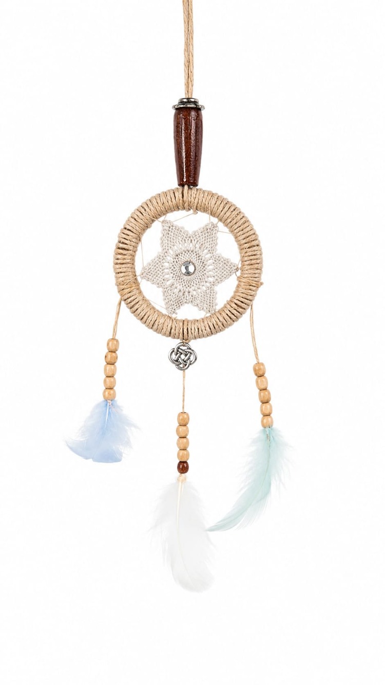 BEJ4 Elyapımı dantelli dreamcatcher Çap 8 cm