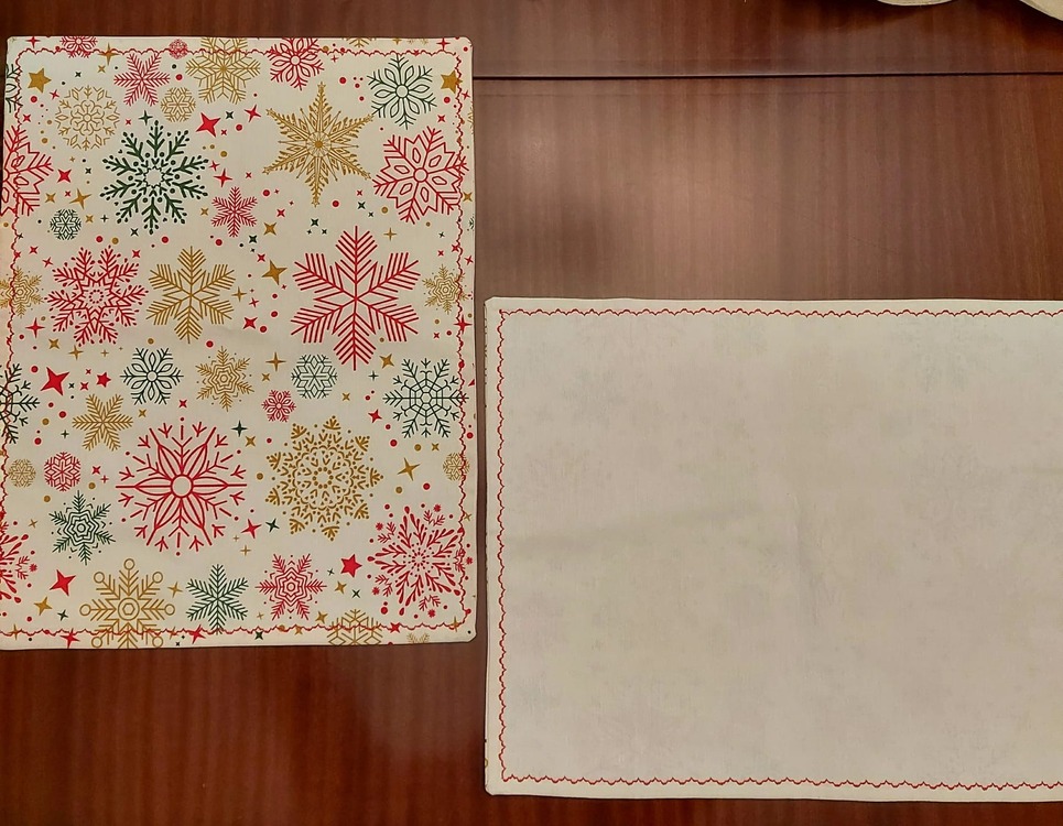 A6956 Kar Taneli 2'li Amerikan Servis 35x45cm Panama Keten Özel Dikim