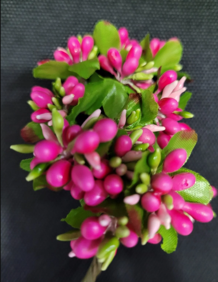 16-0023DP Onikili Mini Cipso Dk. Pink Yapay Pıtır Çiçek 14cm Dekoratif 1 Adet