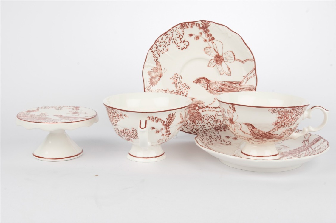 P376.137080 Toile De Rose 2li 5Prç Çay Fincan Seti 230cc  Mutfak > Fincanlar
