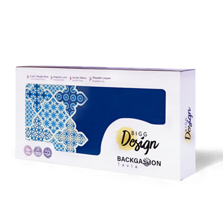 BGD8681126437172 Biggdesign Blue Tile Tavla, Çizilmez Zeminli, Mıknatıslı MDF Kasa, 2 Kat Vernik