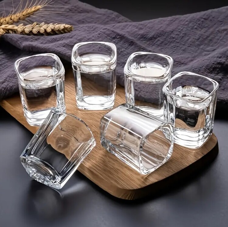 TU298118 6 Adet / 70ml Şık Cam Shot Bardakları - 2 oz Whiskey ve İçki Bardakları