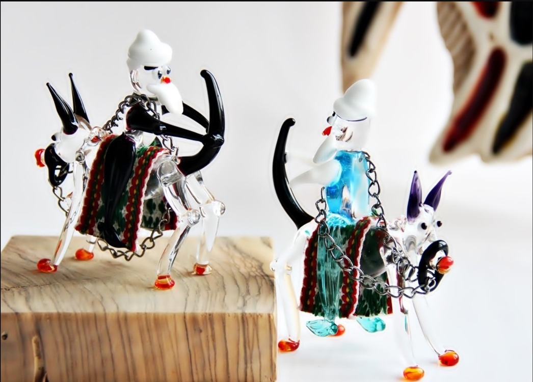 ANASR 10cm Eşeğe Ters Binen Nasreddin Hoca Cam Kumaş Metal El Yapım Zanaat 1 Adet