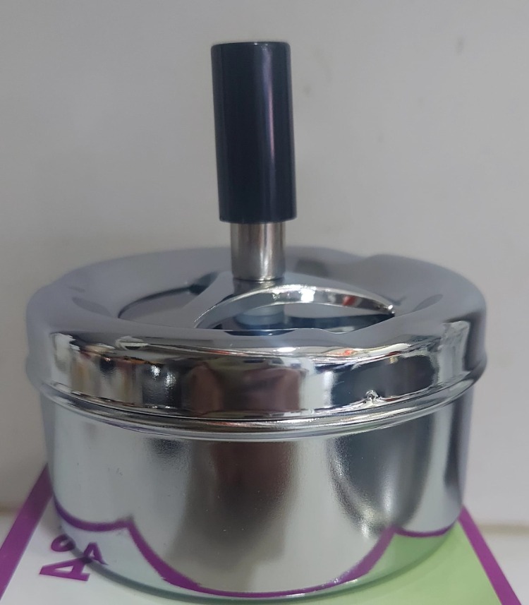 BADA-1-154 basmalı küllük Yük 11cm Çap 9 cm Gümüş rengi