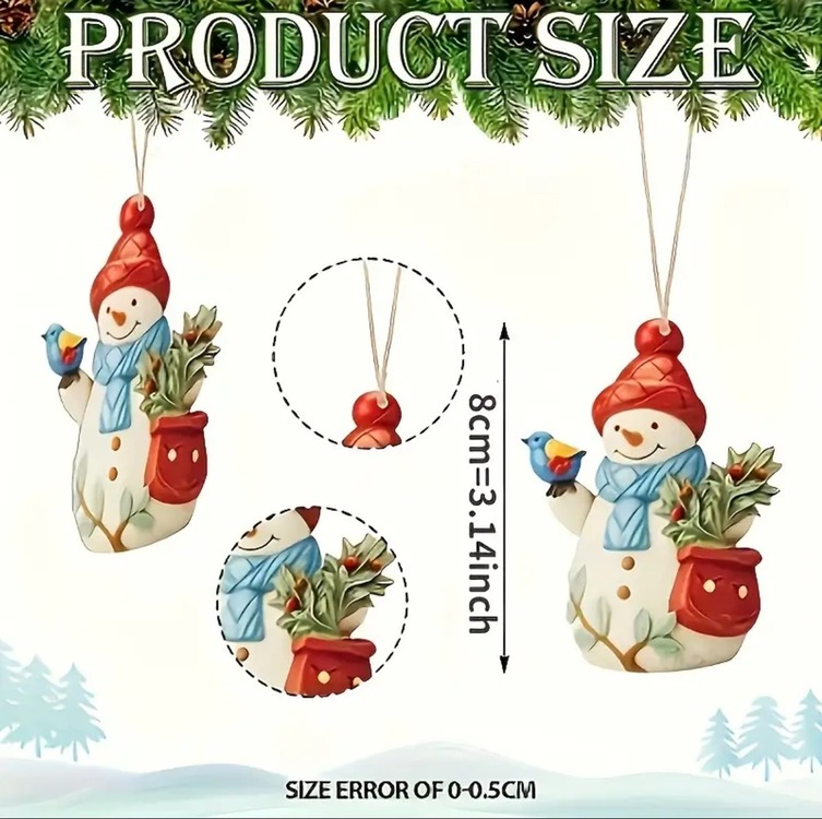 AU211036 Noel Kardan Adam Ahşap Asılı Ağaç Süs Set Vintage Masal Temalı 18 Parça