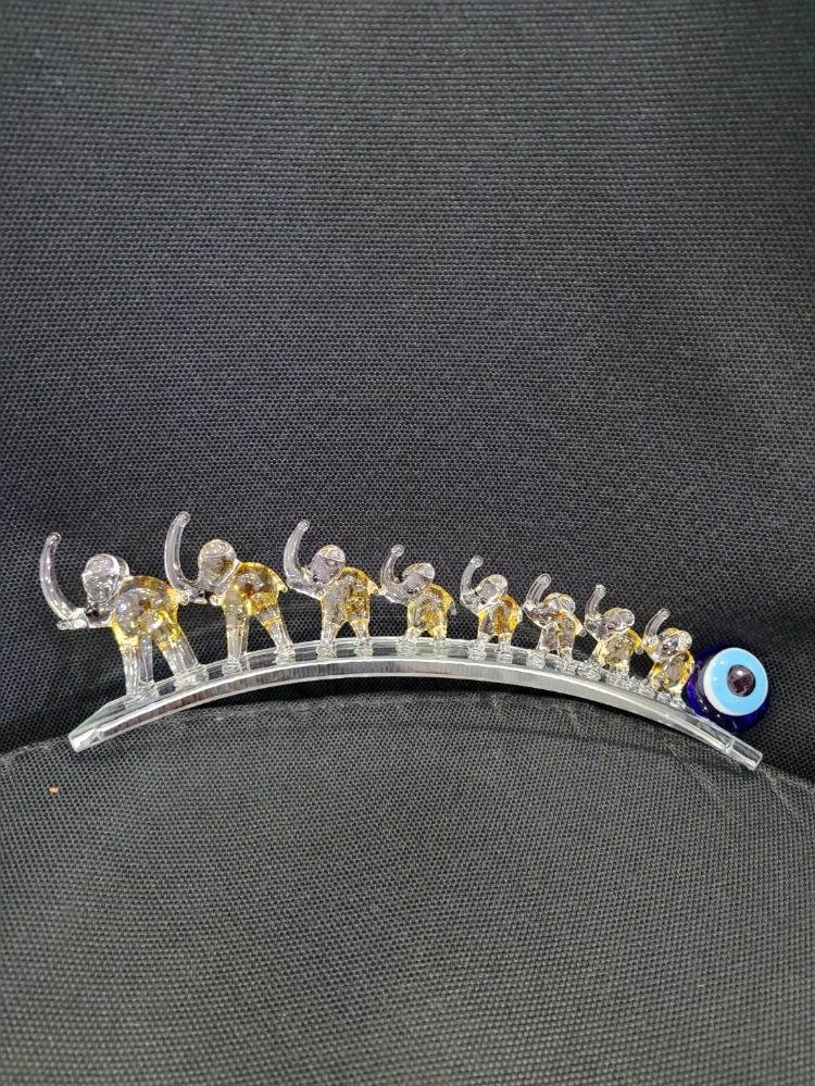 A3900-A Eğik Plakada Amber Filler 22cm Cam El Yapım Hediyelik 1 Adet