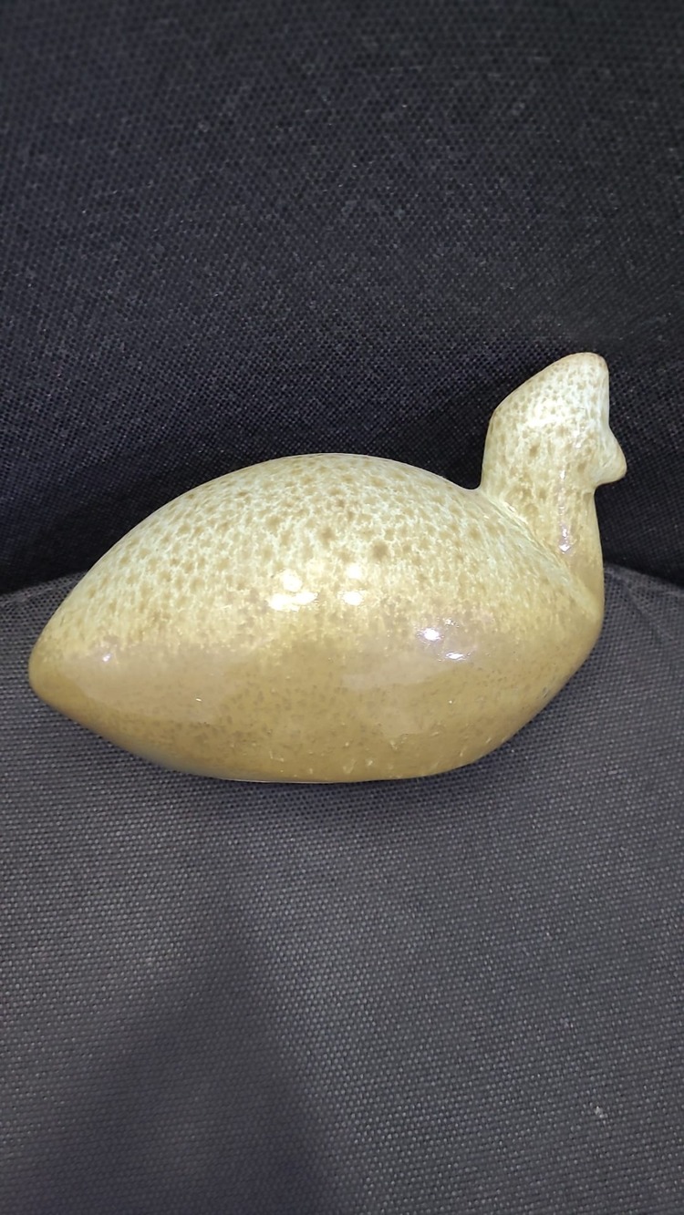 LOT1018 Porselen Sanat Kuş 14cm Açık Renk İnuit Antikamsı Koleksiyon 1 Adet