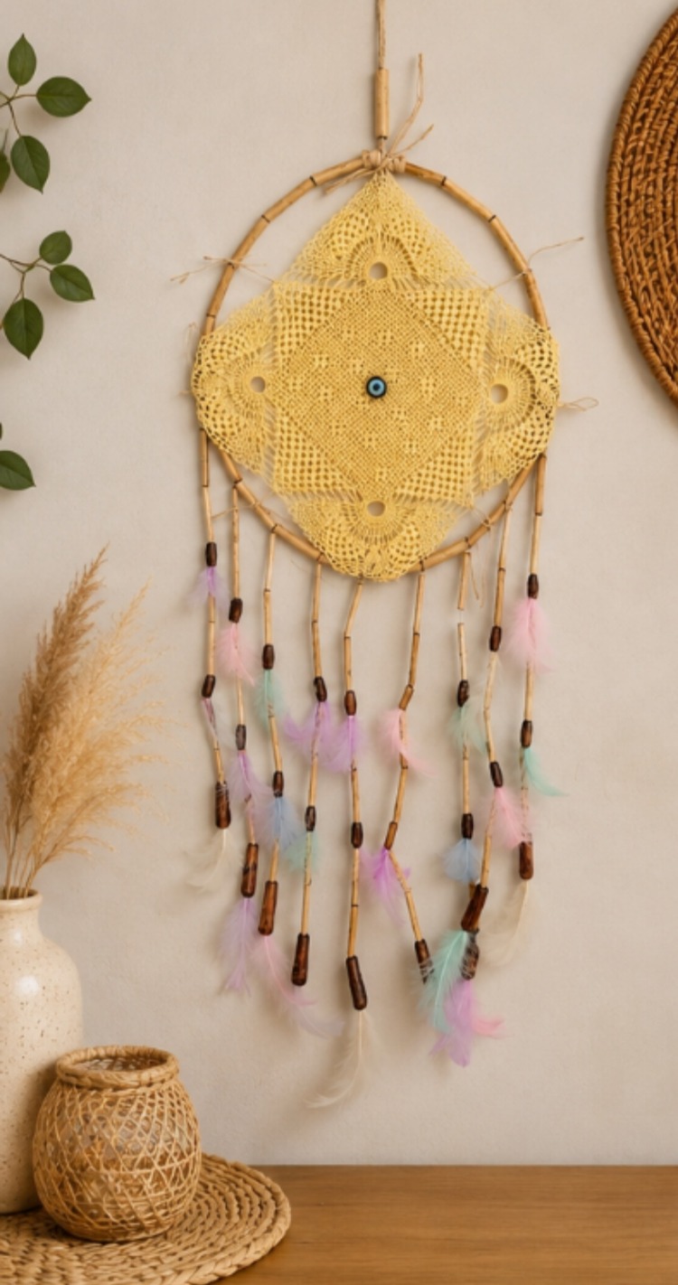 DREAMSARI ÇAP 25 CM dream catcher sarı 1 adet