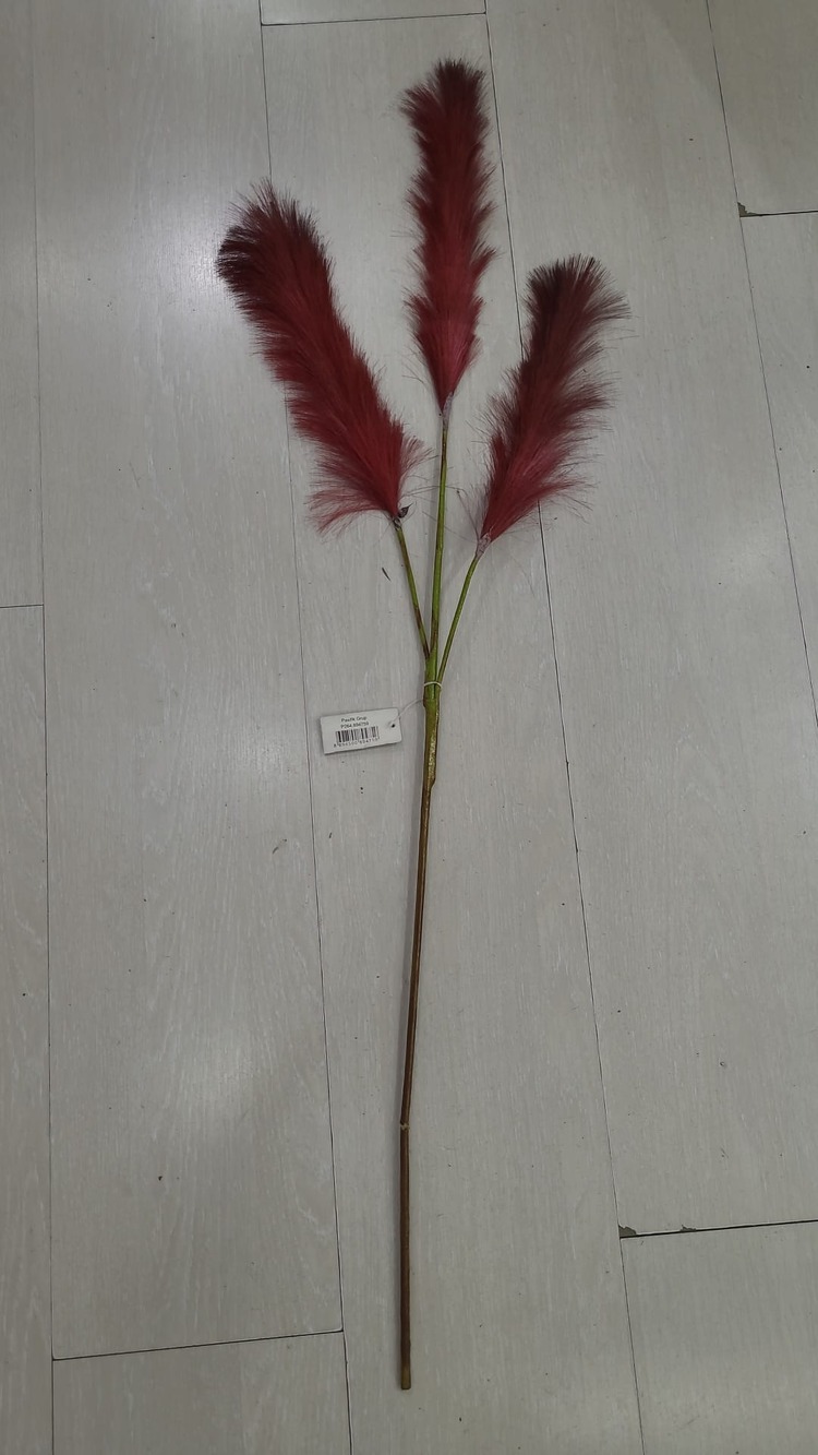 UP264.894759 Üçlü Yapay Çiçek Tüy 100cm Roven Kırmızı Pampas 1 Adet