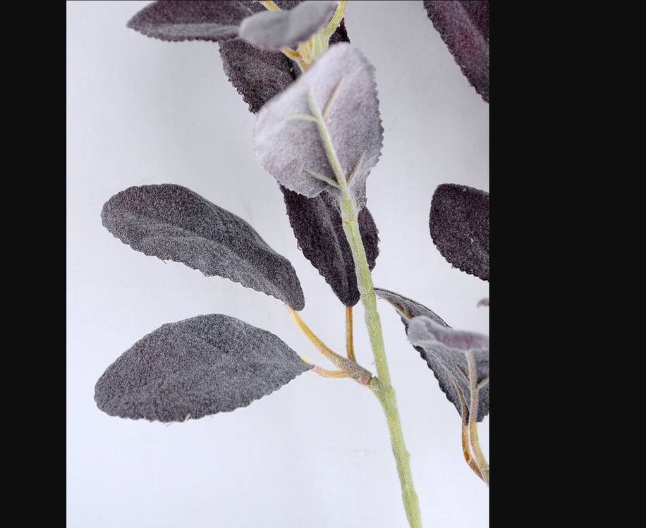33-2105 Yapay Çiçek Kuzu Kulağı Lamb's Ear Spray Flocked 28inch Dark Blue 1 Adet