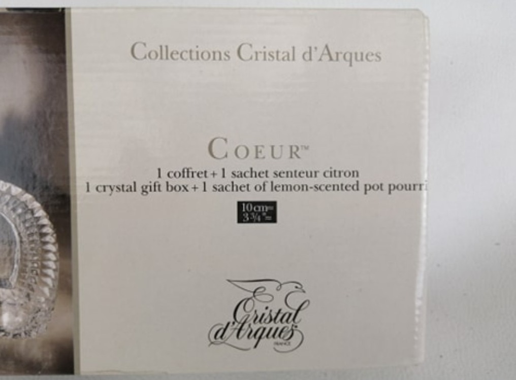 9053991 Cristal d'Arques France Coeur Kalp Collection Genuine Lead Crystal 1 Set