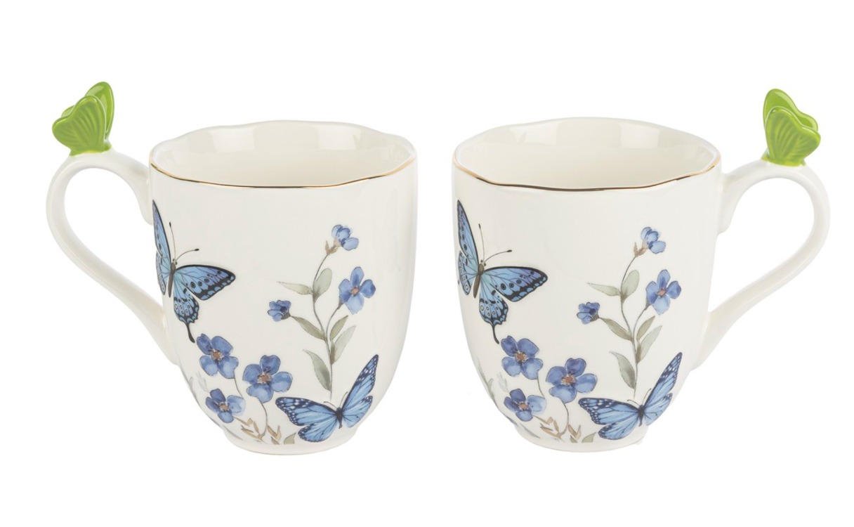 P374.115477 Butterfly Lovers 2li Kupa 400cc Butik Porselen