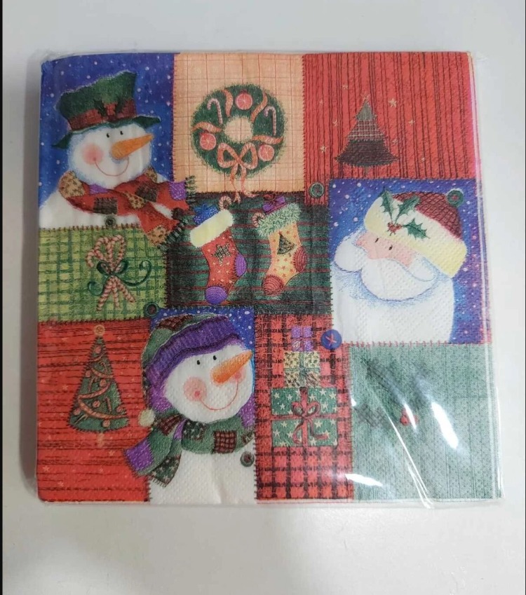 AKAFKAS-720 17x17cm 20'li Peçete Merry Christmas Hapyy New Year Home Sevimli