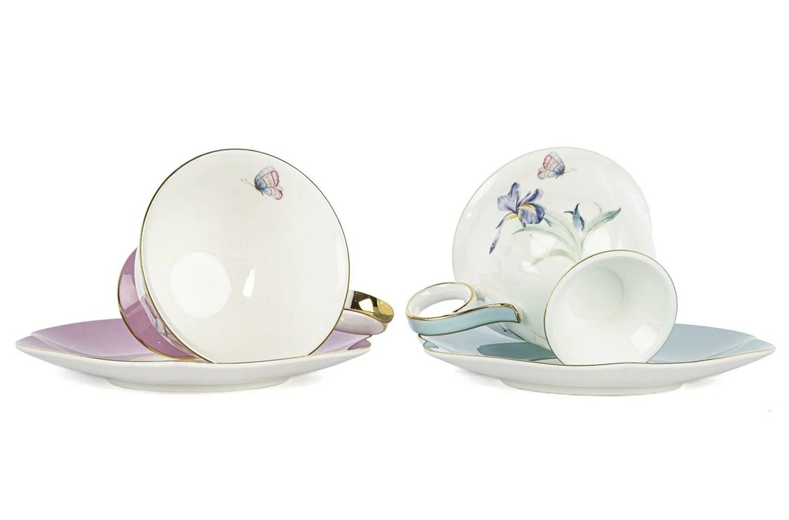 P367.389413 Lilyum 2'li Çay Fincan Set 250cc Butik Porselen Mutfak Sofra