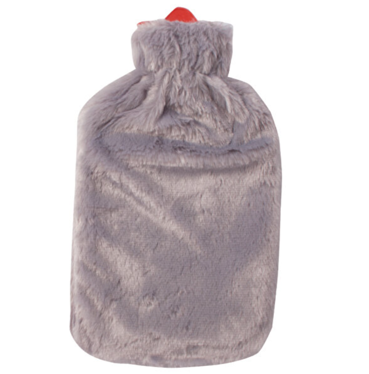 BGD10881013 Biggdesign Cats Gri Peluş Sıcak Su Torbası, Yumuşak Kılıf, 2 L, Kedili Tasarım