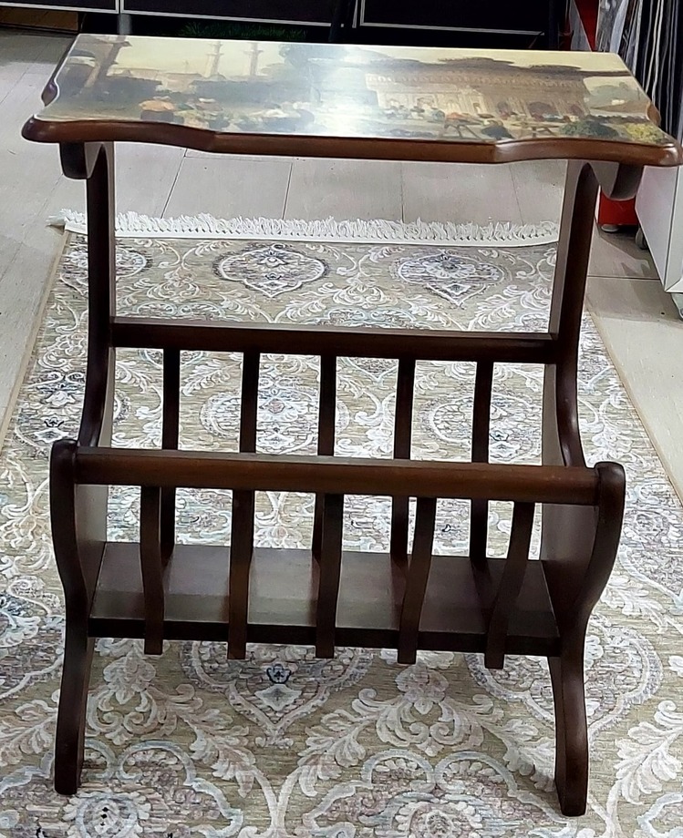 A85876 Ahşap MDF Sehpa Gazetelik Mecmualık 55cm Baskısı Üçüncü Ahmet Çeşmesi 1 Adet