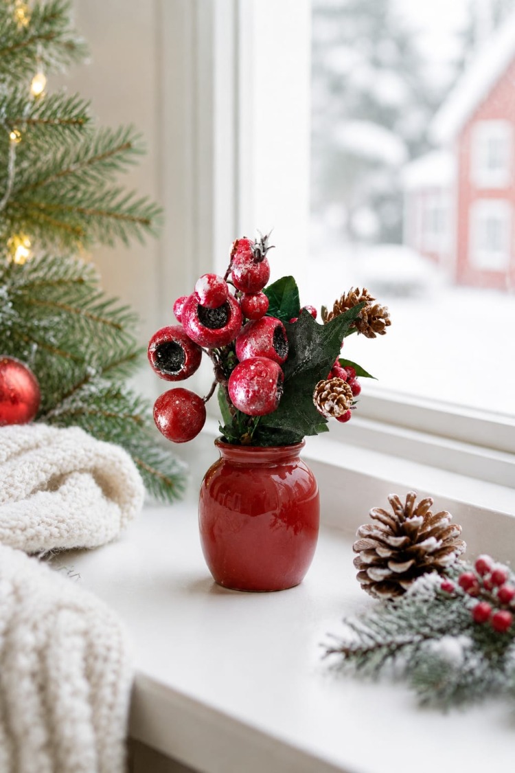 ZER11 NOEL yapay çiçek 20cm