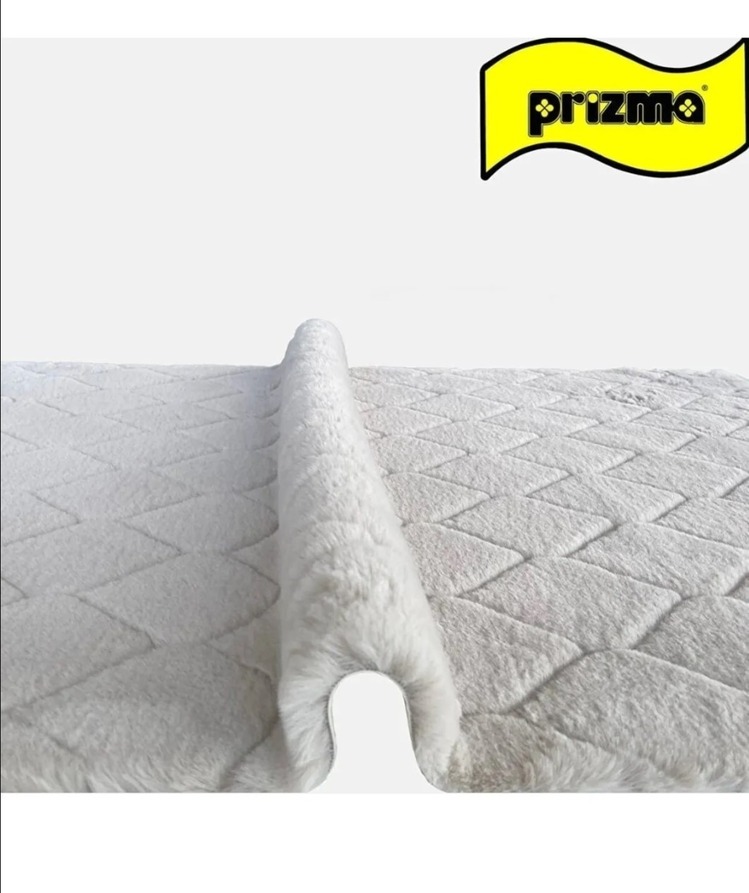 CD010 Tüylü Desenli Yumuşak Halı Comfort Diamond No:2 Bej 75x110cm Avantajlı Silinebilir 1 Adet