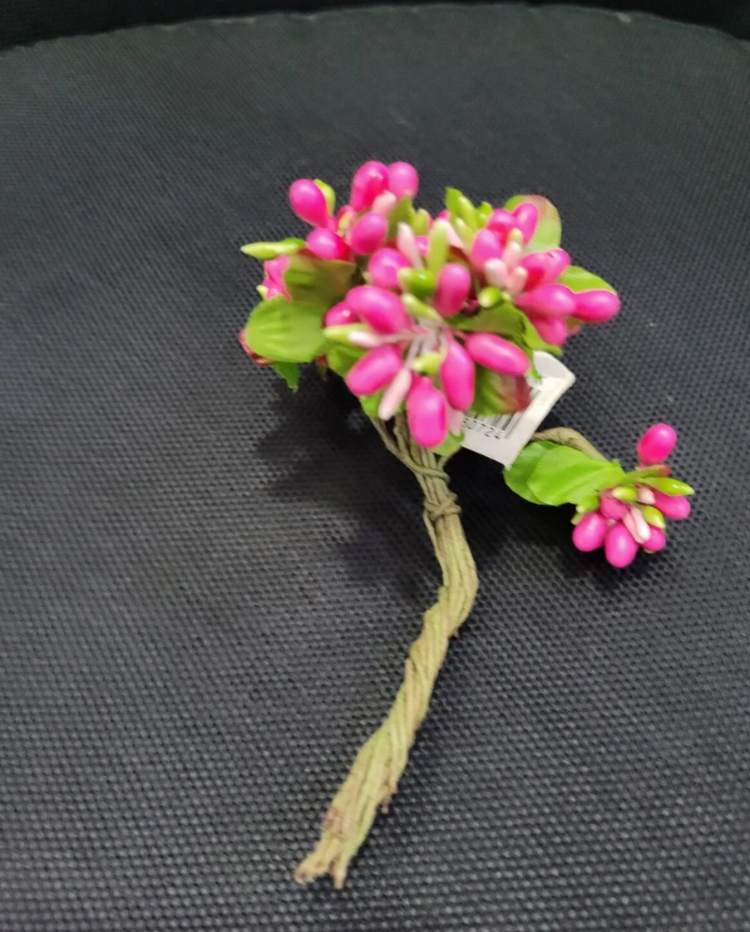 16-0023DP Onikili Mini Cipso Dk. Pink Yapay Pıtır Çiçek 14cm Dekoratif 1 Adet