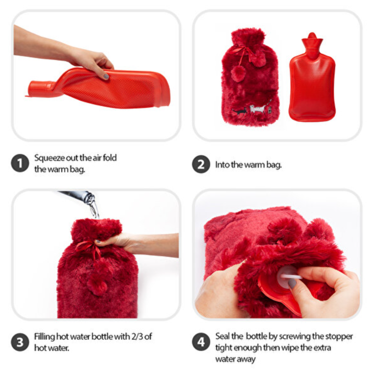 BGD10881012 Biggdesign Cats Bordo Peluş Sıcak Su Torbası Koleksiyon