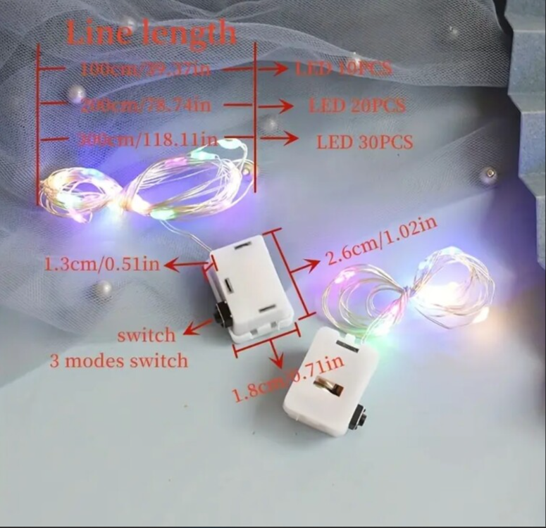AAEL25577 100cm 10LED 1 ADET Sıcak Renk, Üç Seviye Ayarlanabilir