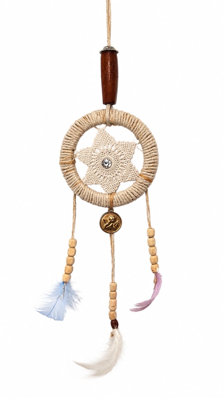 ABEJ1 Elyapımı dantelli dreamcatcher Çap 8 cm