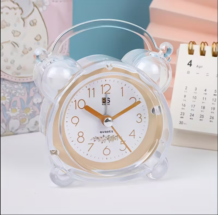 BQG676560 Sarı RUISUNG Minimalist Kristal Alarm Saat Şeffaf Plastik