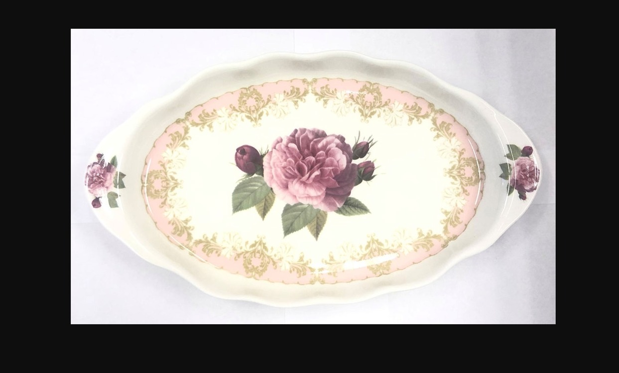 ENG-RK079 Roy Kirkham 2012 England Fince Bone China Vintage Rose Tepsi 1 Adet