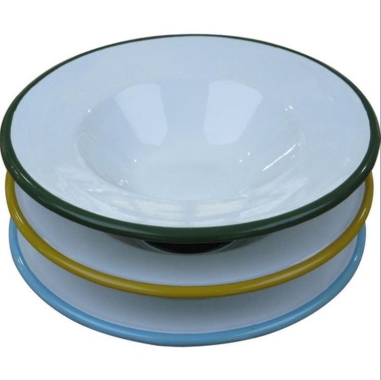 22.EMY.MKR.1 Luyano Lunart 25cm Makarna Tabak Oksit Sarı Çelik Üzerine Emaye Kaplama 1 Adet