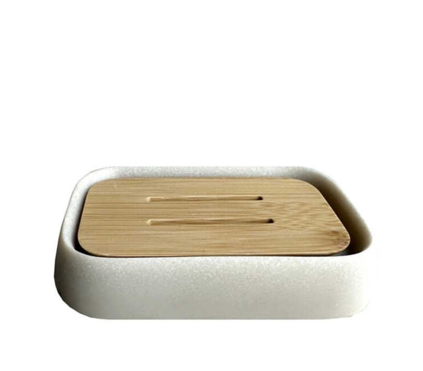 AD-S21070 Sau 3'lü Banyo Set Ahşap Sıvı Katı Sabunluk Diş Fırçalık Modern