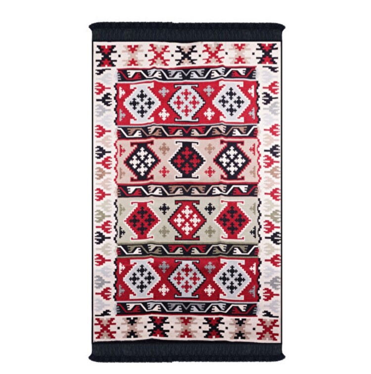 BGH8681126436922 Home Çift Taraflı Kilim Makinede Yıkanabilir Modern Desenli 120x180cm