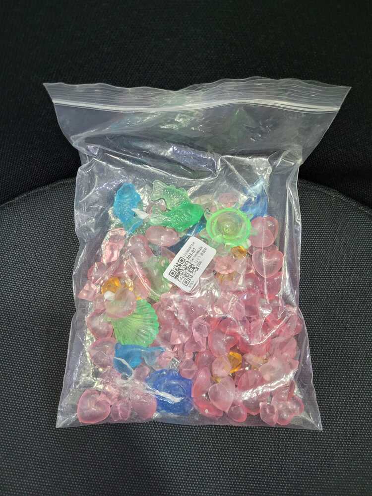 A54042 Plastik Taş Set Kalp Yunus Balığı Deniz Yıldızı 210gr Karışık 1 Poşet 