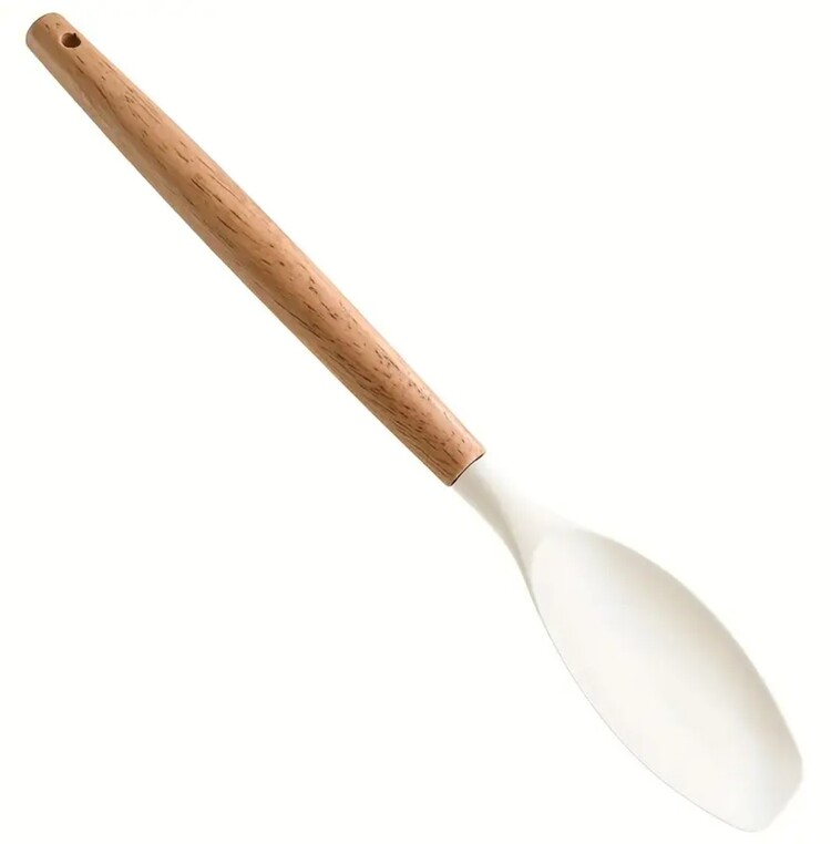 TR2846400 Beyaz 2 adet Fitma Silikon Spatula Ahşap Saplı - Pişirme