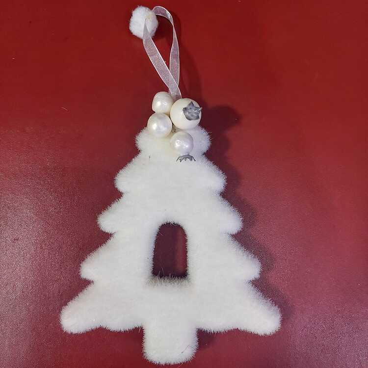 CAEKDS 14x17cm Çam Ağaç Beyaz Süs Asmalık Köpük Strafor Model Yılbaşı Rastgele 1 Adet