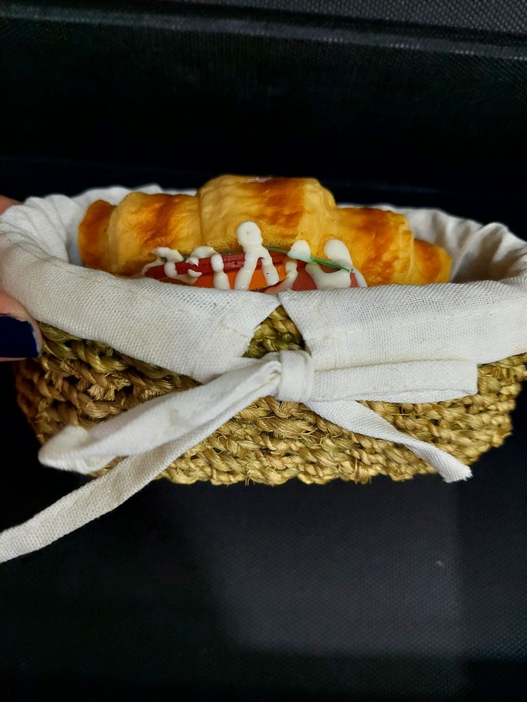 A05400317 Hasır Kumaşlı Sepet Oval 15x9cm Yükseklik 5cm Hediyelik Çevre Dostu 1 Adet