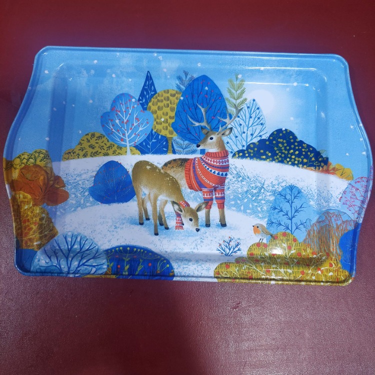 20152025MTP126 Küçük Temalı Metal Tepsi Genişlik 15,7cm Uzunluk 24,5cm 1 Adet