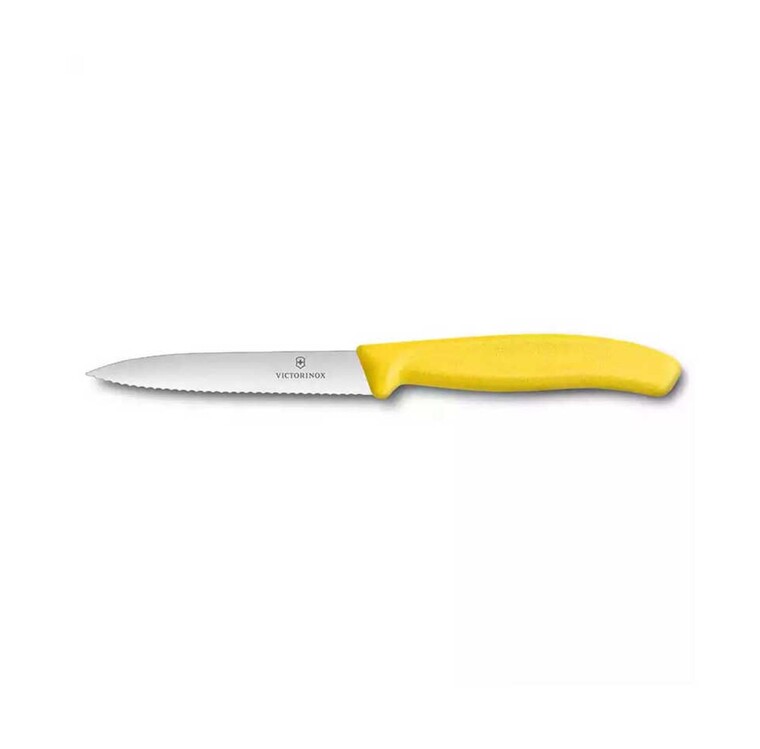VT 6.7736.L8  Victorinox Swissclassic 10cm Tırtıklı Soyma Bıçağı Sarı Mutfak Ürünü 1 Adet