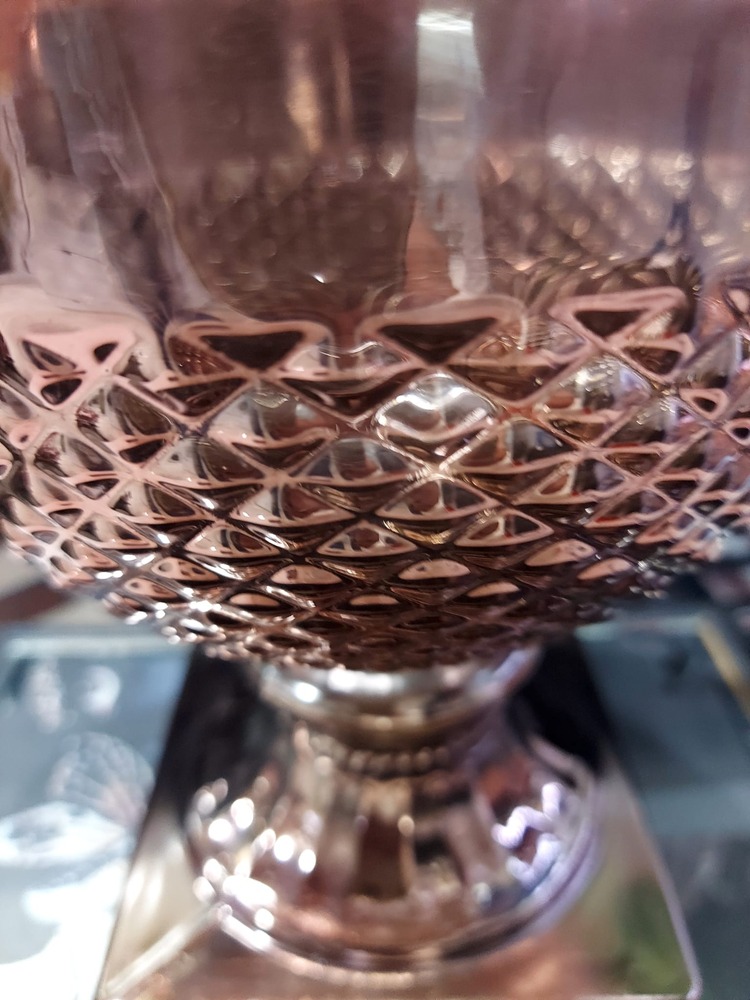 P147.865872 Cam Kupa Vazo Desenli Rose Ayaklı Çiçeklik Nostalji Yar Aşk Zalim 1 Adet