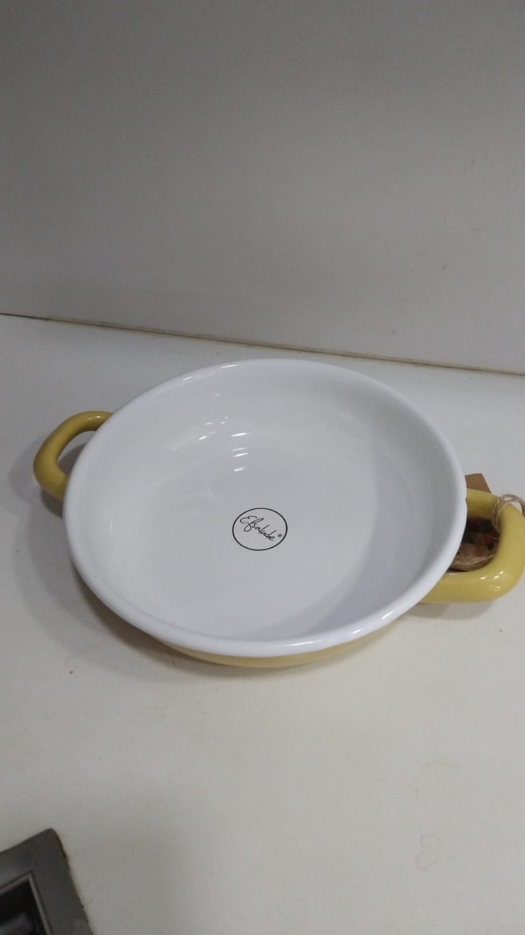 EFS243 Sarı Emaye Sahan 20cm Renklere Dokunun Emeği Hissedin Tatlı Bir Hikaye 1 Adet