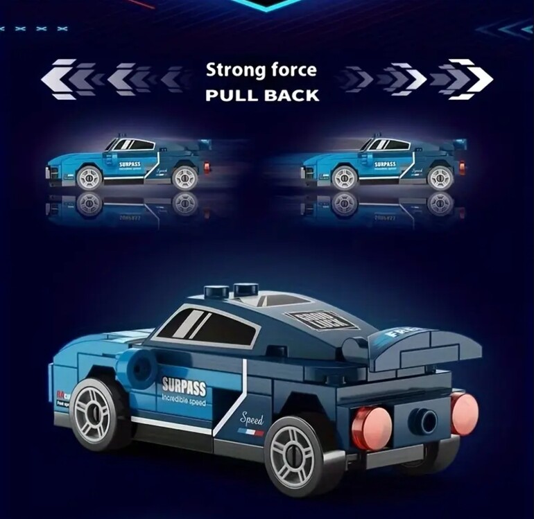 9140-3 Stil Spor Araba Süper Yapı Blokları Modeli Yarış Arabası Model
