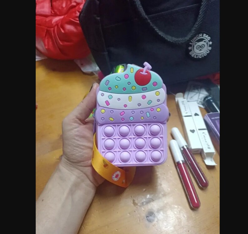 BAF179223 Mor Çapraz Çanta Gençler İçin Sevimli Cupcake 1 Adet
